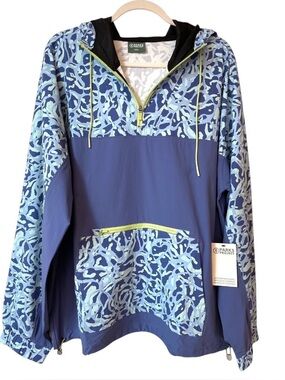 Parks Project New River Ripple Wind & Rain Jacket Hooded Quarter Zip Unisex XXL